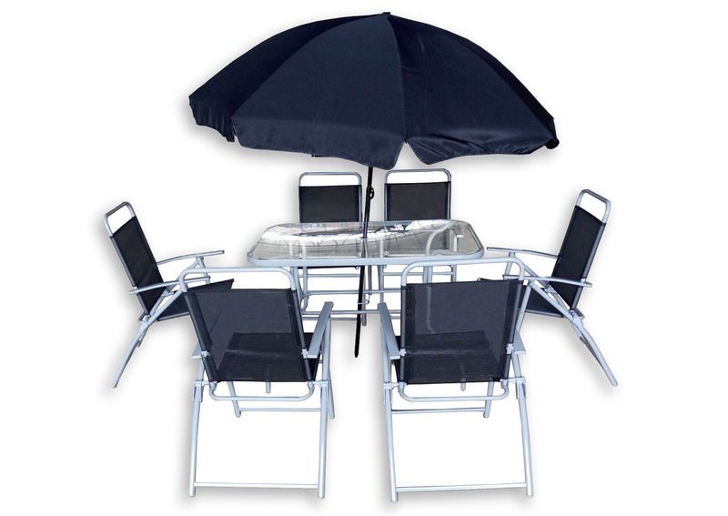 ARREDAMENTO ESTERNO TAVOLI GIARDINO SET TAVOLO DA GIARDINO 6 sedie giardino posizionabili